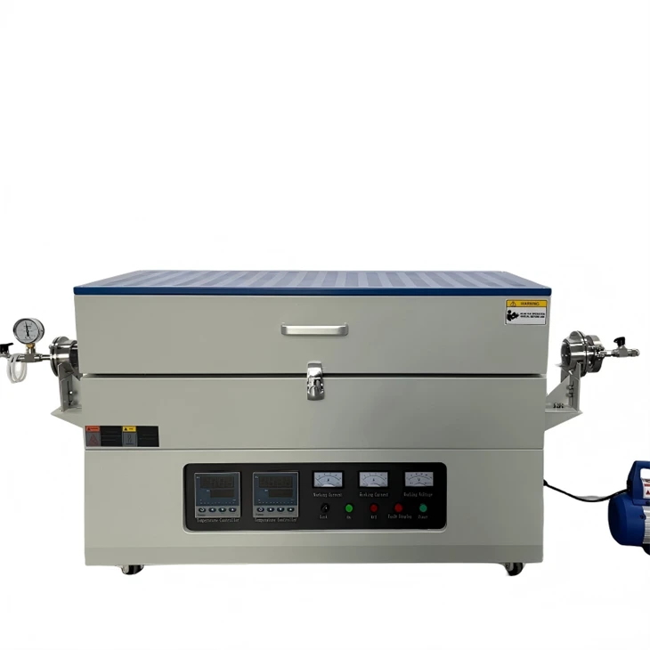 High Vacuum High-pressure Belt CE Certificate Dual Temperature Zone Tube Furnace