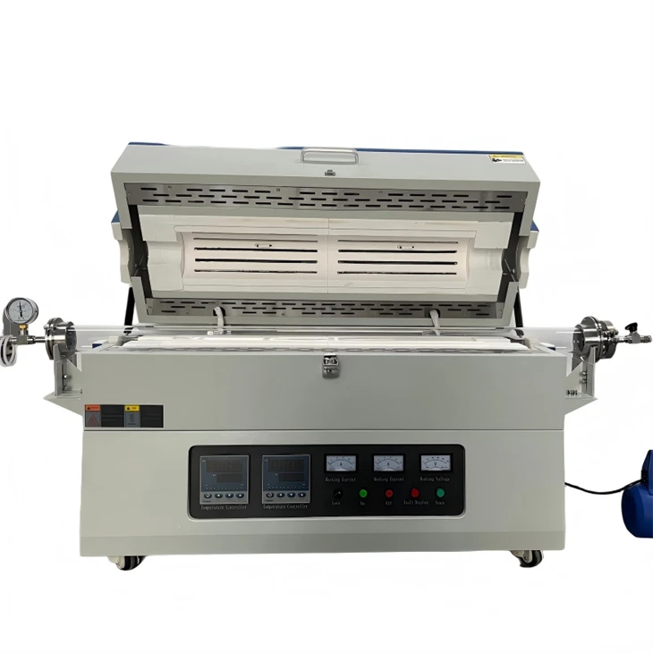 High Vacuum High-pressure Belt CE Certificate Dual Temperature Zone Tube Furnace factory High Vacuum High-pressure Belt CE Certificate Dual Temperature Zone Tube Furnace factory