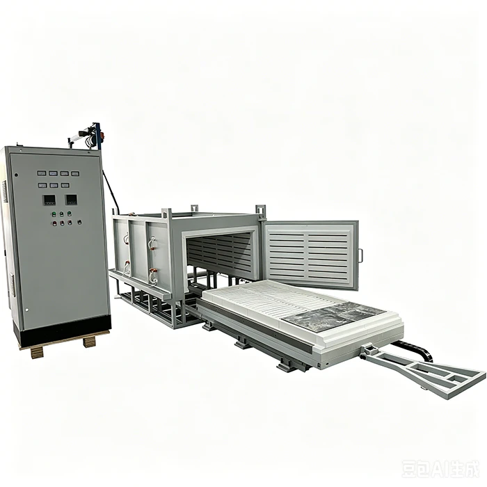 Large Volume Hand Push Resistance Trolley Furnace For Metal Workpiece Heating